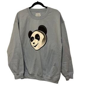 Asset Panda Bear Sweatshirt Light Blue Fleece Women’s L Oversized Crew Neck